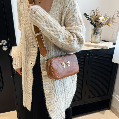 Bow-tie small square bag women's niche design light luxury high-quality texture 2024 new one-shoulder cross-body armpit bag