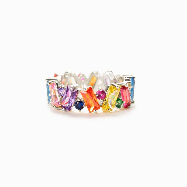 Cao Shi Irregular Color Ring Women's New Trendy Dopamine Ring Geometric Design Personality Niche Hot Style