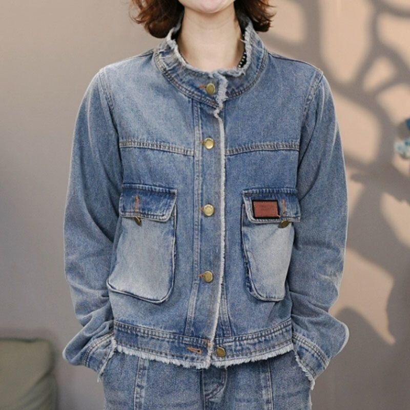Vintage frayed fringe denim jacket for women, spring and autumn 2026 new style, unique and super stylish, early autumn short loose jacket Vintage frayed fringe denim jacket for women, spring and autumn 2026 new style, unique and super stylish, early autumn short loose jacket