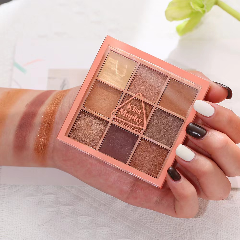 Autumn and Winter new pumpkin color earth color matte makeup eye shadow pearlescent 9 color makeup eye shadow plate