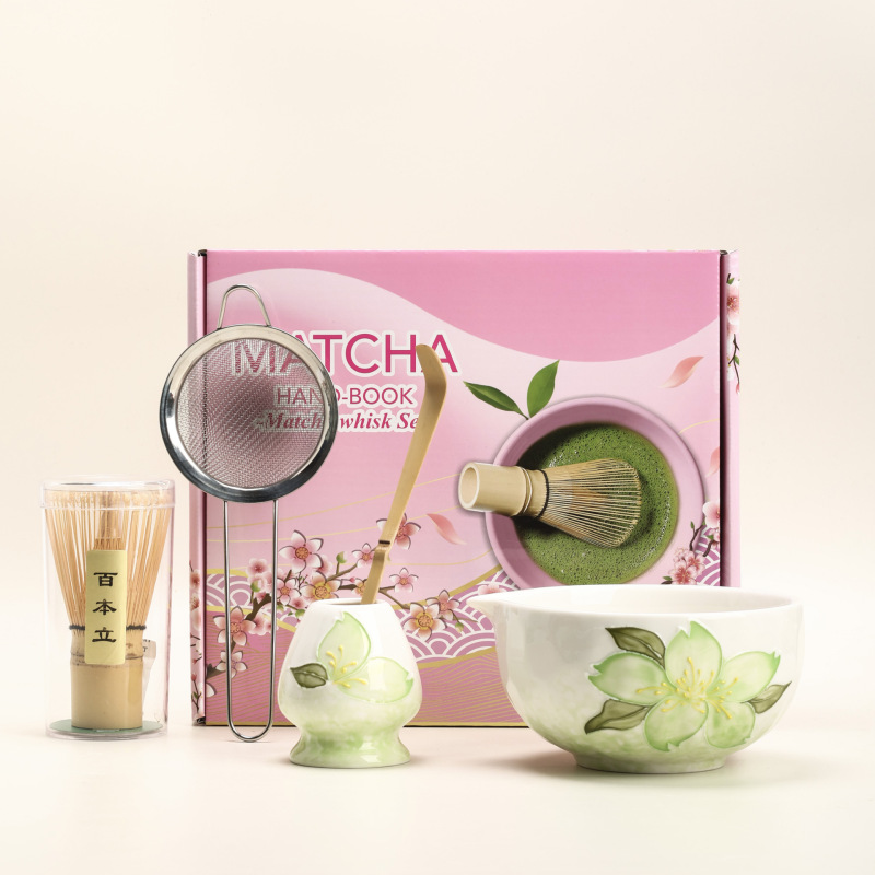 Japanese matcha bowl樱花抹茶碗打抹茶工具点茶碗套装点茶搅拌器|undefined