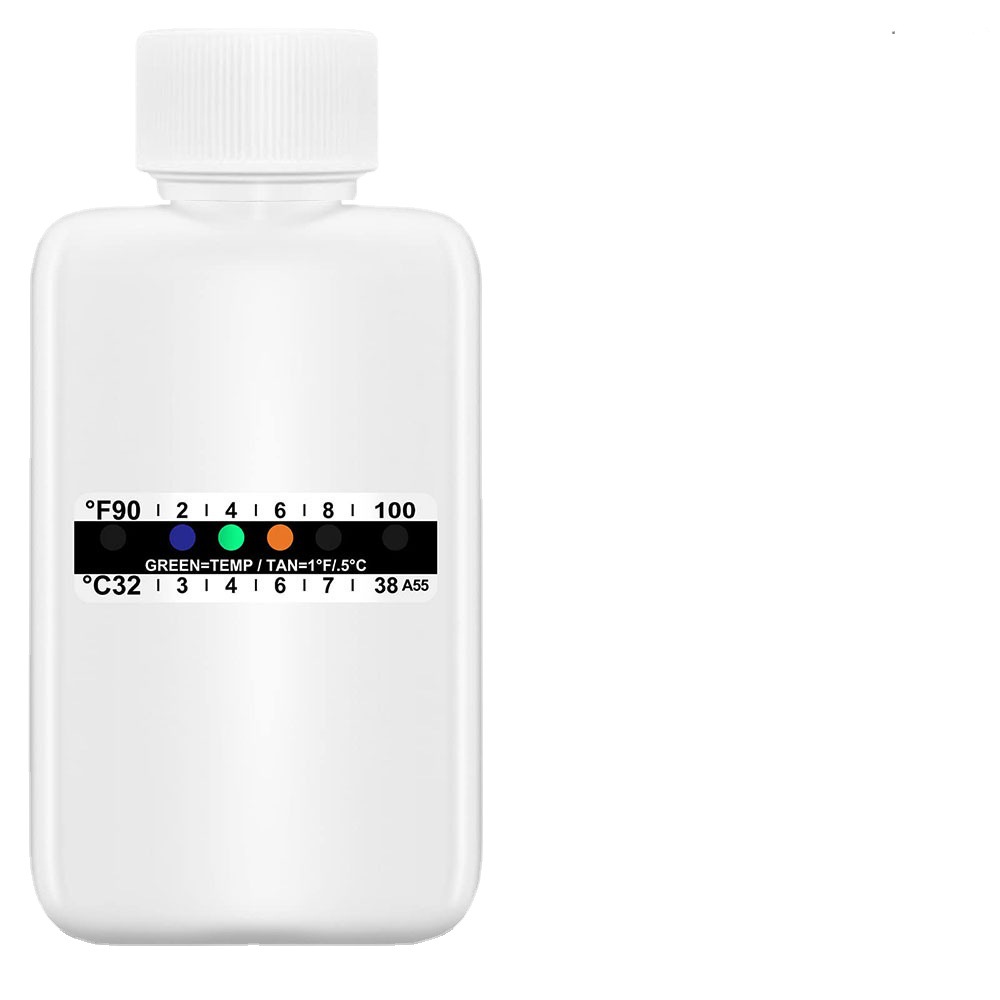 Amazon 12 Unids botella de prueba de orina termómetro pegatinas traje portátil herramienta de detección de orina papel de prueba de temperatura autoadhesivo