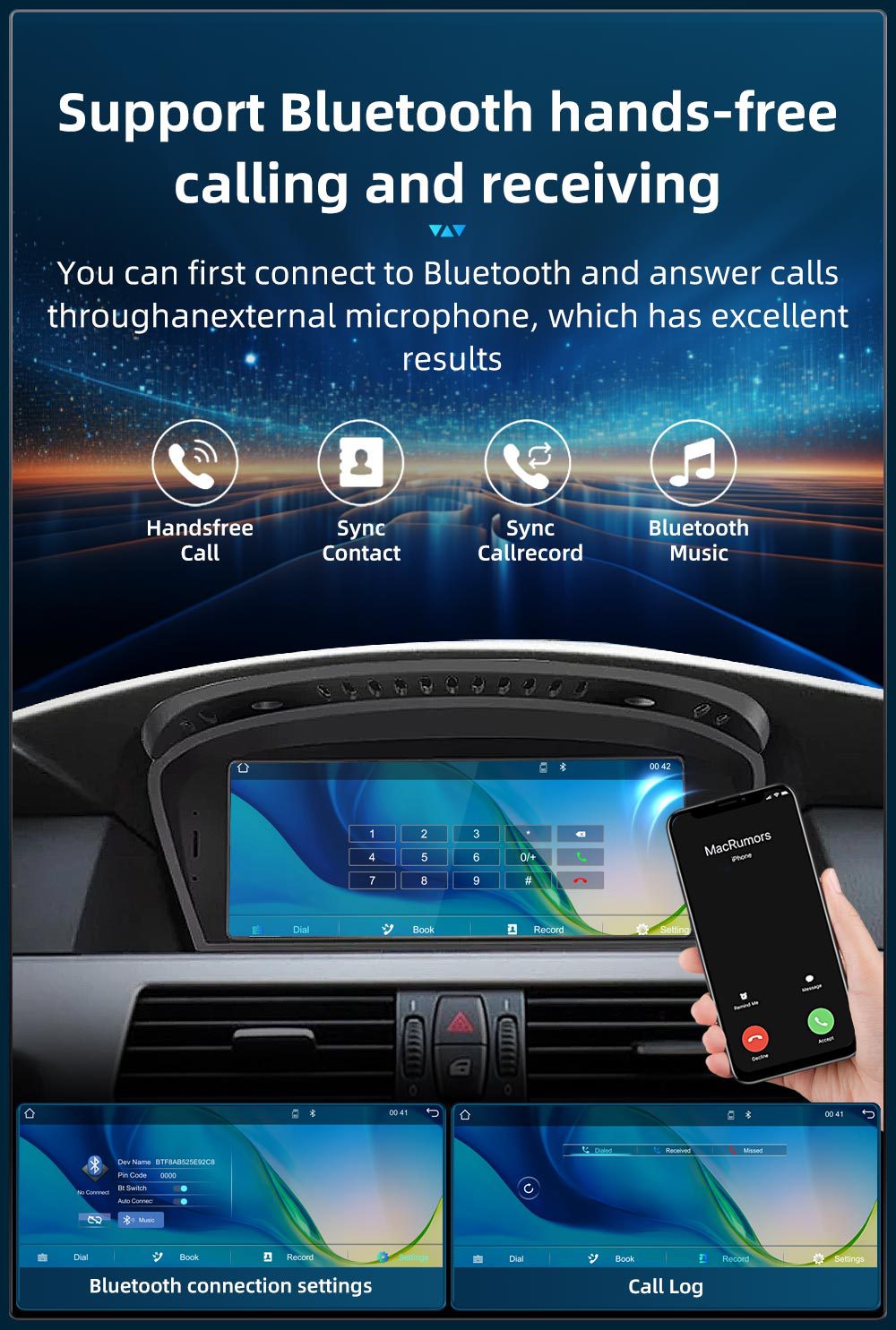 8.8inch Suitable for Bmw 5 Series E60 E61 E63 E64 Central Control Large Screen In-Car Gps Navigation All-In-One Device