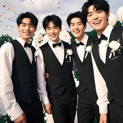 新郎伴郎服兄弟装夏季结婚新款三件套衬衫马甲外套男士西装西服