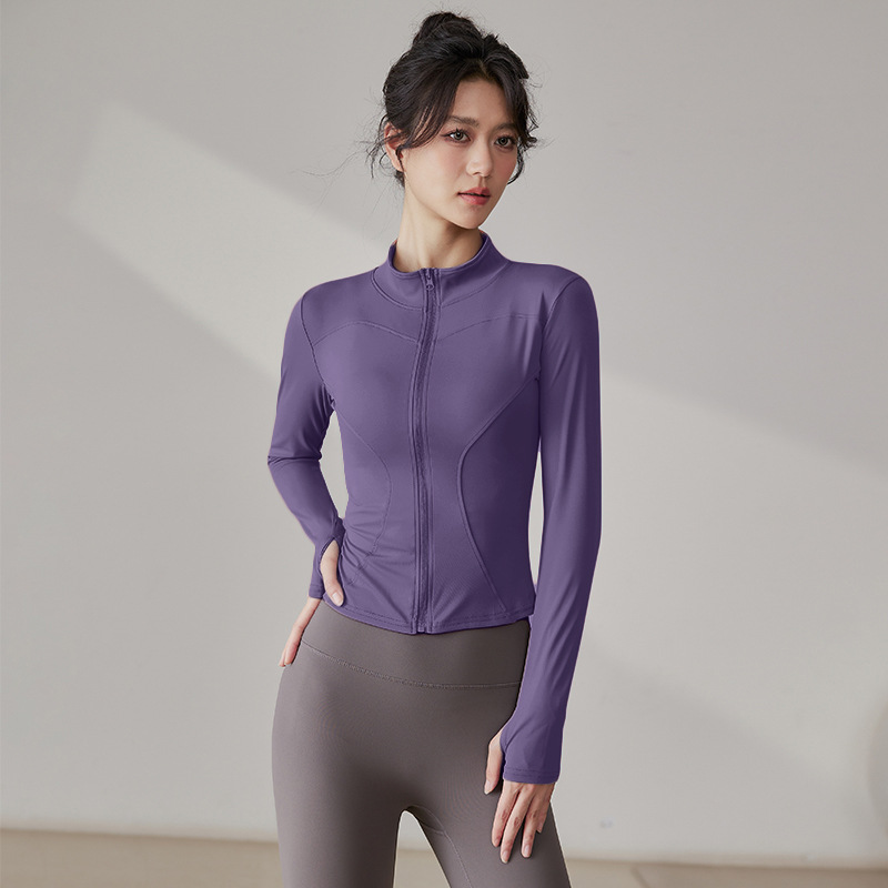 Slim-fit Quick-drying Yoga Clothes For Women, Long-sleeved Sports Fitness Tops, Fitness Clothes For Women_desvips.com
