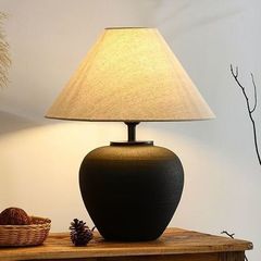 わびさびスタイルテーブルランプベッドサイドランプ寝室B&Bホテルリビングルームデザイナー日本のレトロスタイル陶器瓶装飾装飾品