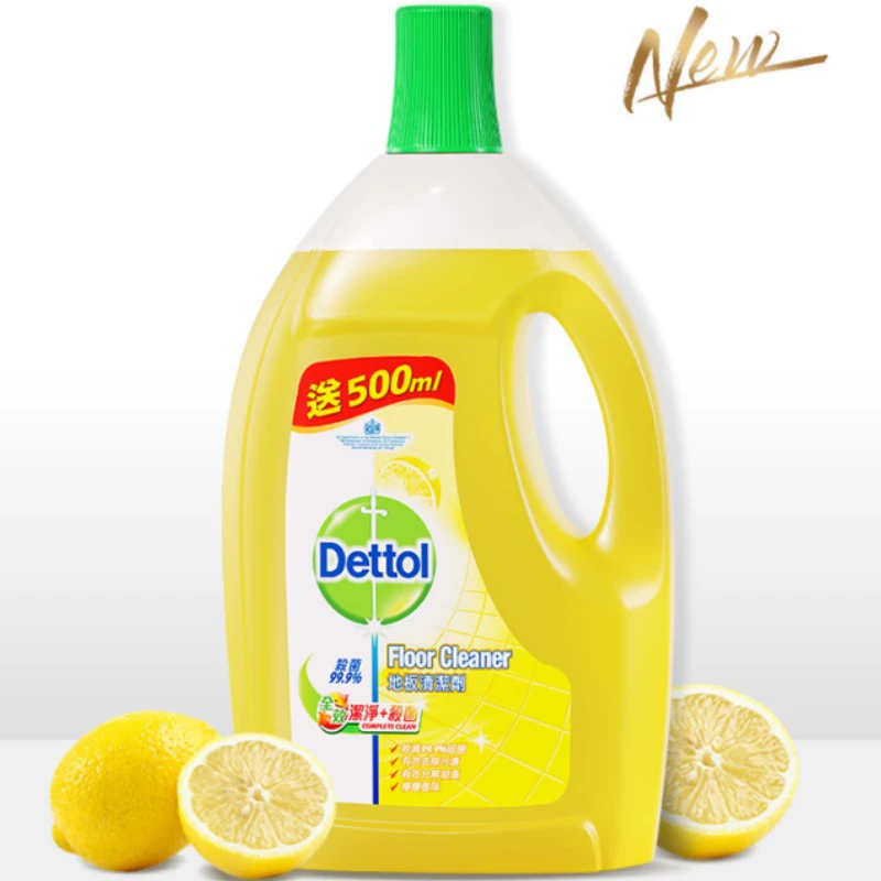 Очиститель для пола Dettol Lemon 2 л, удаление пятен и дезинфекция для полов, плитки и раковин, удаляет жир 750 мл, зеленое яблоко, оптом
