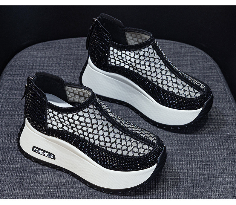 Giày sneaker nữ chunky đế dày mũi tròn lưới thoáng khí phong cách thể thao — M2839 màu xanh, M 2839m màu, M2839 màu đen, M2839 màu tím chi tiết 28