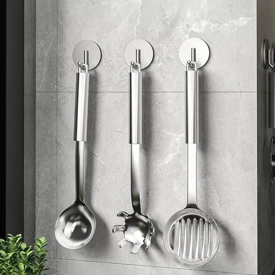 Stainless Steel Hook Non-perforated Door Rear Adhesive Hook Household Hook Kitchen Wall Storage Hook Bathroom Single Hook
