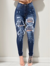 I 58571 Distressed Denim Skinny Jeans �ƶ�ţ��С�_ѝ ��