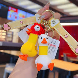 精致动物伸缩挂件pvc玩偶钥匙链ins批发情侣小礼品挂饰钥匙扣公仔