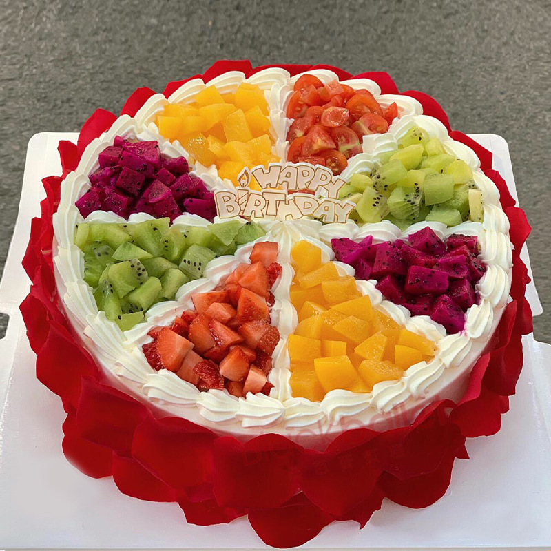 新鲜水果生日蛋糕网红男女儿童爸妈老人冰淇淋夹心蛋糕同城配送