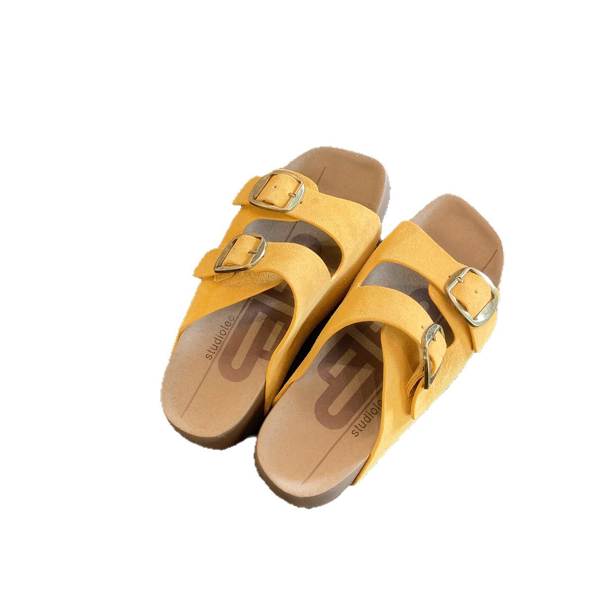 Grape Mom studiolee hebilla doble de una palabra 4,5 cm fondo grueso aumento Birken perezoso playa sandalias y pantuflas mujeres verano