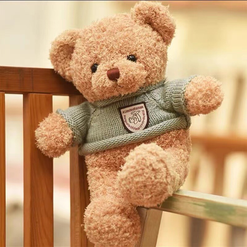 New sweater bear plush toy cute sweater teddy bear doll grabbing machine for girls gift doll