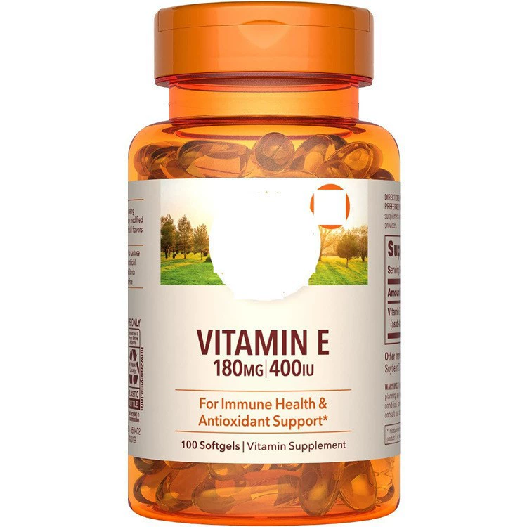 Витамин Е в мягких желатиновых капсулах, 60 капсул, прямые поставки с фабрики, горячая распродажа за рубежом, поддерживается OEM.