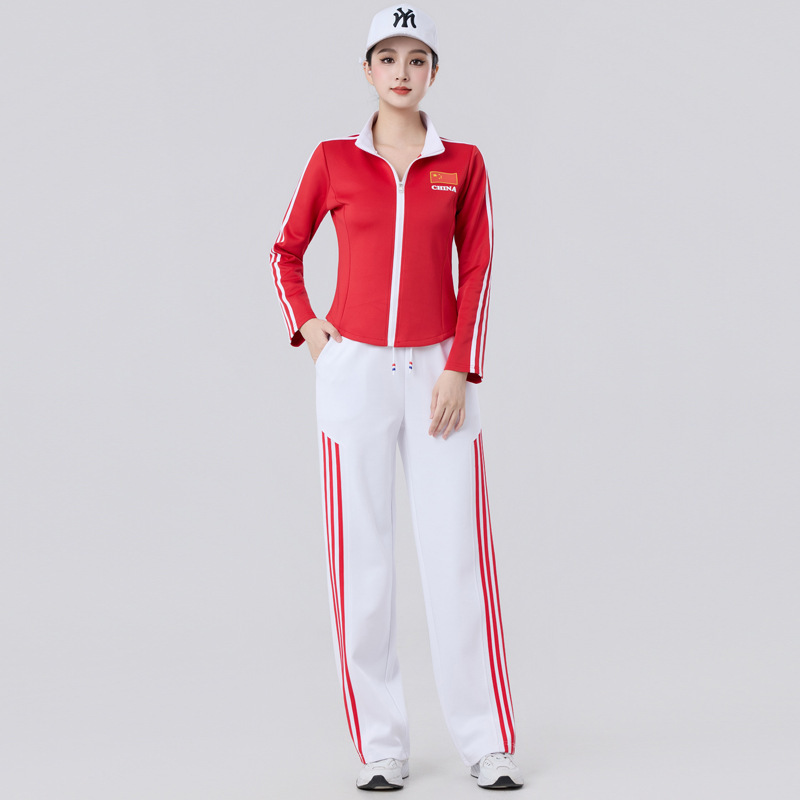 洛神广场舞服装新款套装秋冬季休闲运动健身服团队表演演出舞蹈服|undefined