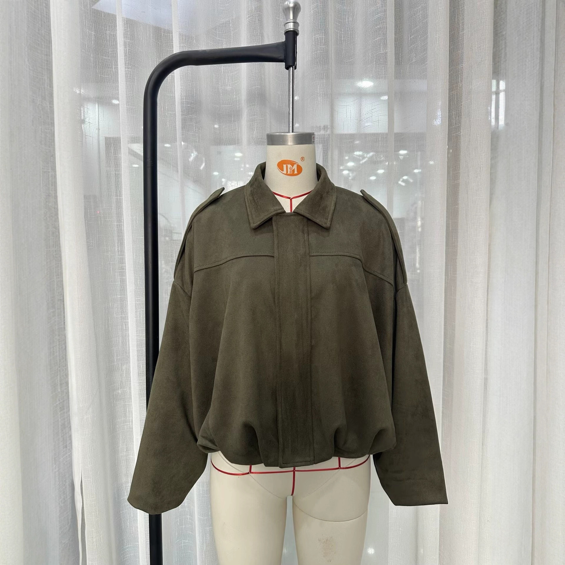 Za Spot Export Cross-Border 2025 New Spring & Fall Women's Fashion Suede Texture Effect Bomber Jacket