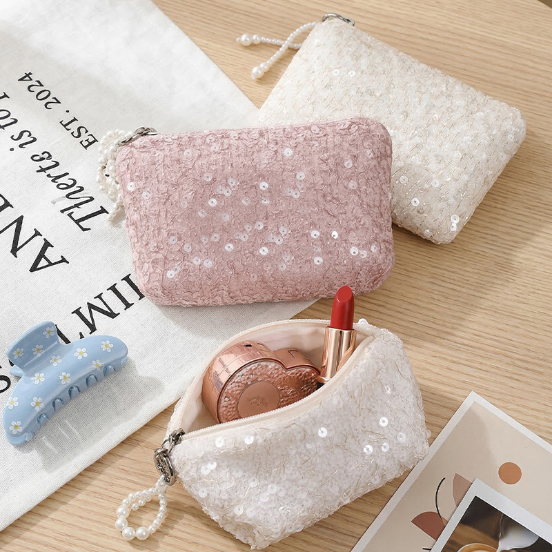Sequin Coin Purse 패션 여성 INS 스타일 여행 보관 가방 절묘한 하이 엔드 센스 휴대용 세련된 핸드 워시 백