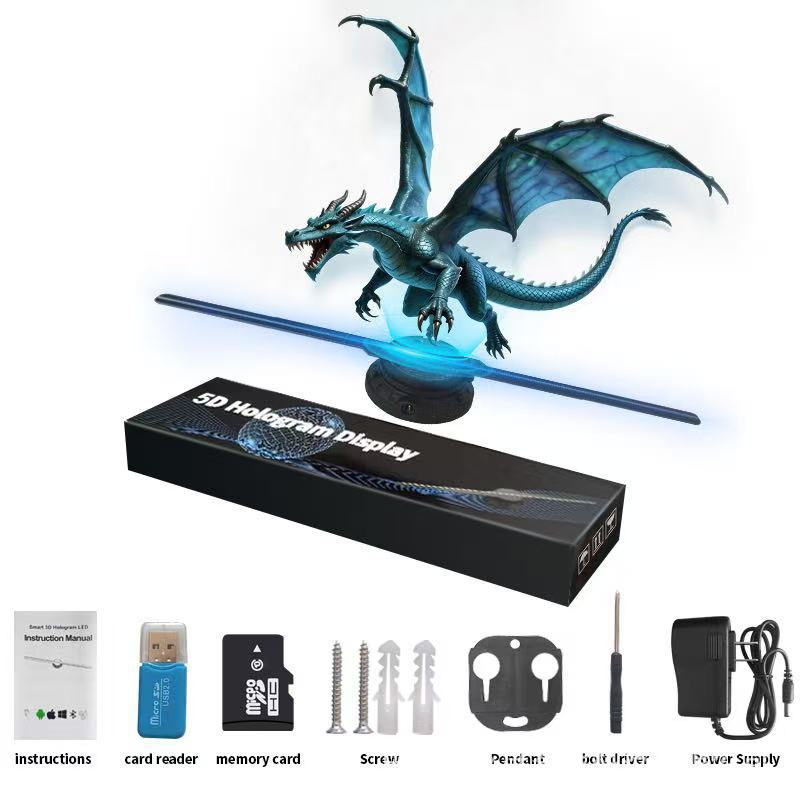 跨境裸眼3d全息风扇投影仪空中成像立体广告机旋转灯悬浮无屏显示