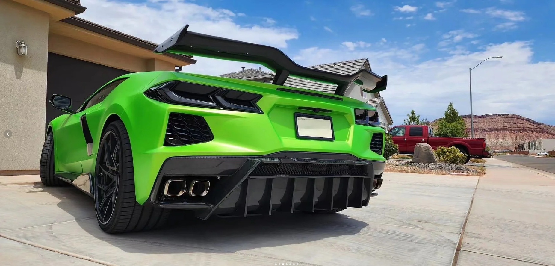 Suitable for Chevrolet Corvette C8 Z51 Stingray Upgrade to Z06 Carbon Fiber Rear Wing Dry Carbon Spoiler