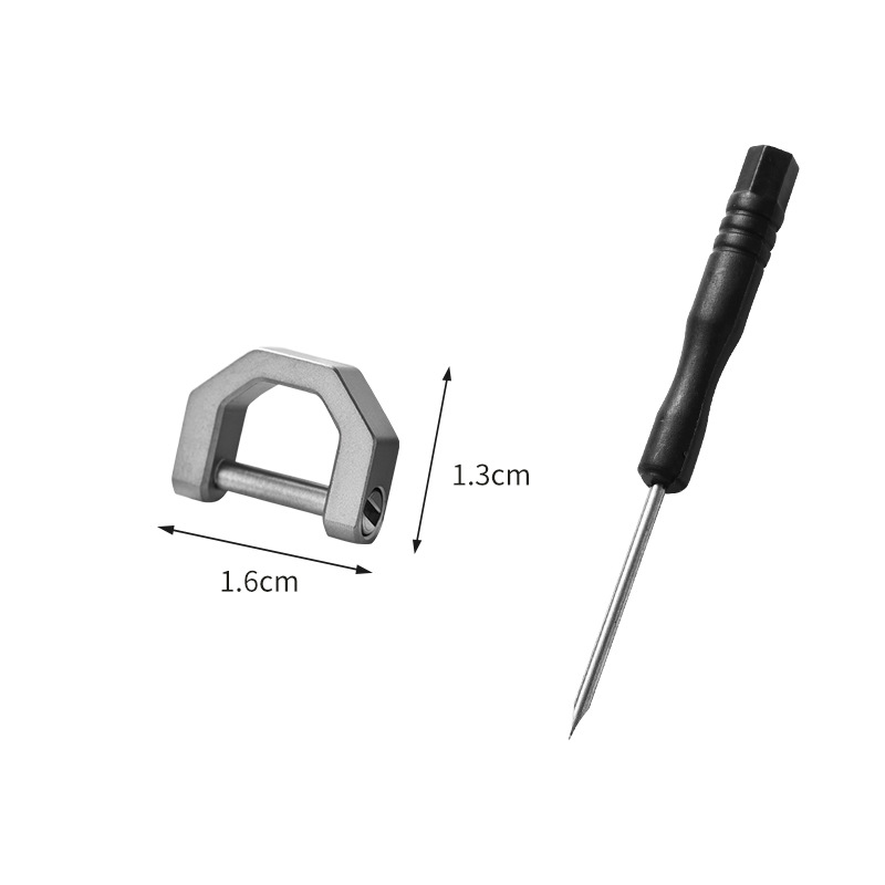 Mini hebilla de herradura de aleación de titanio con destornillador llavero de coche al aire libre al por mayor hebilla en forma de D portátil multifunción