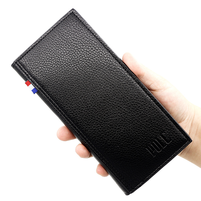 Nuevos hombres de larga cartera simple negocio pu Tríptico de los hombres cartera multi-funcional multi-Tarjeta Bolsa De fábrica al por mayor