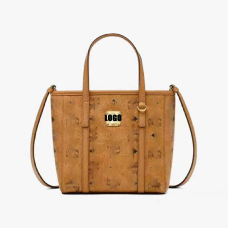 With Logo m Vegetable Basket C Tote Bag m Shopping Bag Shoulder Crossbody Handheld Mommy Bag Genuine Leather Women's Bag