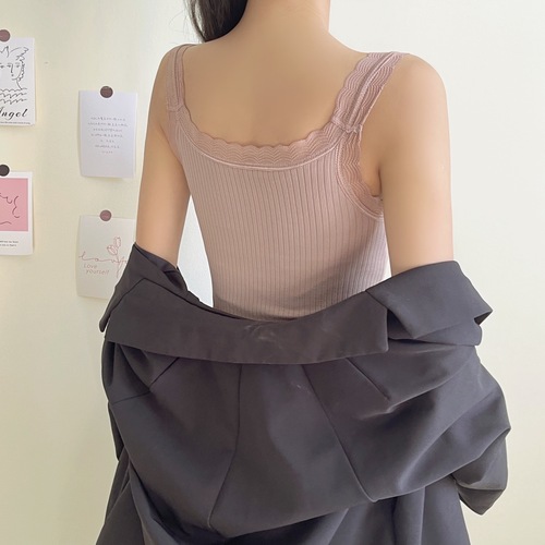 New style women's thermal vest with chest pad, thickened velvet lace thermal garment, autumn and winter bottoming shirt, vest underwear