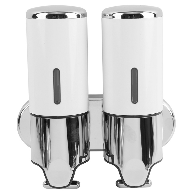 Dispensador de Jabón Doble de Pared de Acero Inoxidable 304 Manual para Hotel y Baño