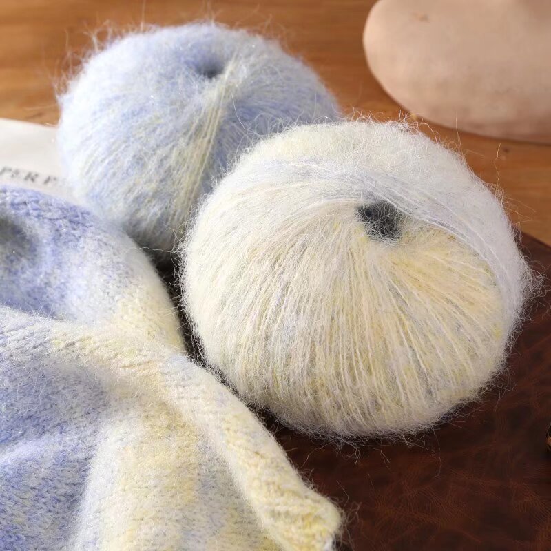 Mohair Wool Blended Extra Long Gradient Style Hand-Woven DIY Wire Soft and Skin-Friendly