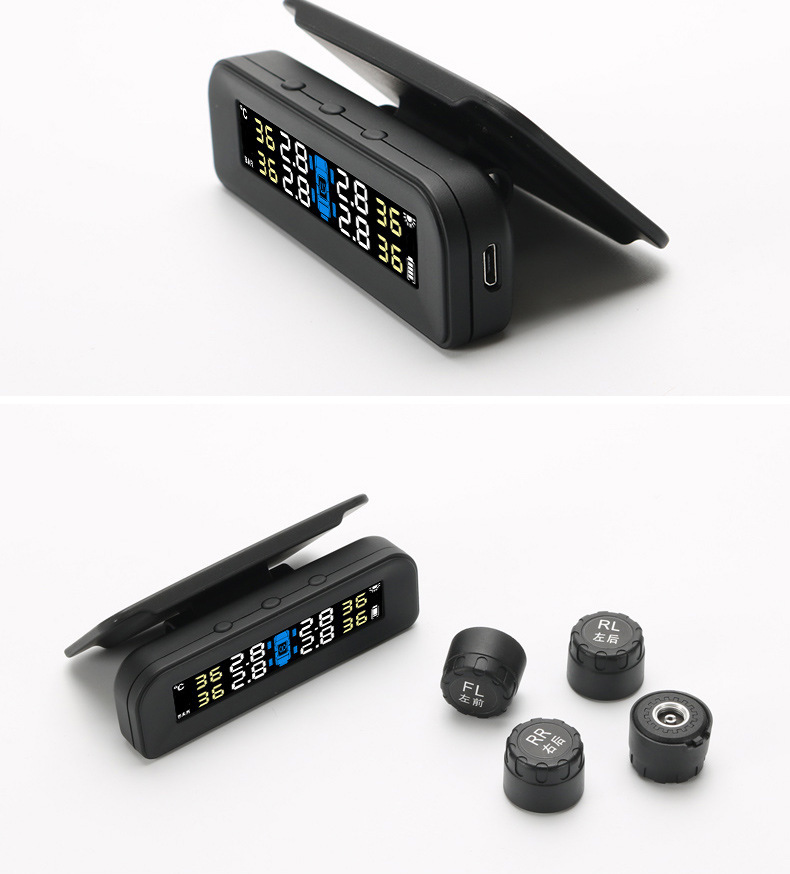 External Q 10% off Stacked Hidden Car Solar Wireless Tire Pressure Monitoring System with Human Voice and High Precision for Cars