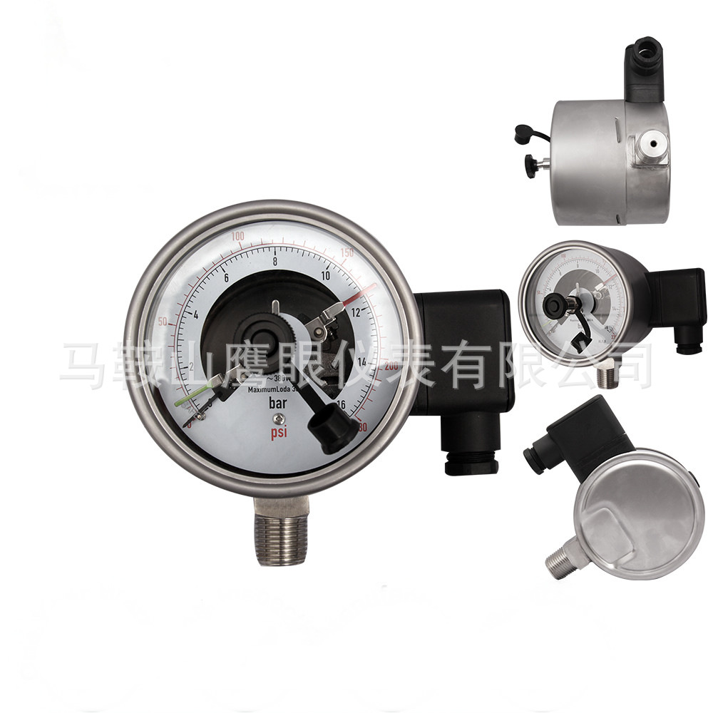 60mm径向电接点压力表黑铁壳电接点压力表