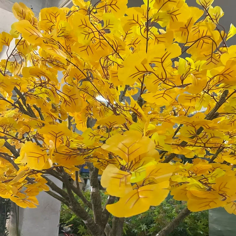 Имитированное дерево ginkgo, декоративная искусственная пальма для осени, интерьер и экстерьер, простое оформление ландшафта, большой зеленый растительный декор