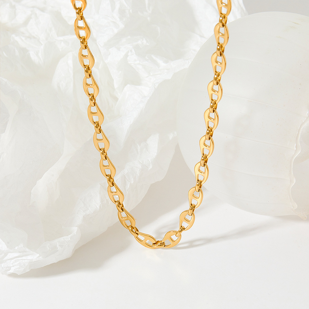 Classic Style Geometric Stainless Steel Titanium Steel Plating 14K Gold Plated Necklace_colorza_1