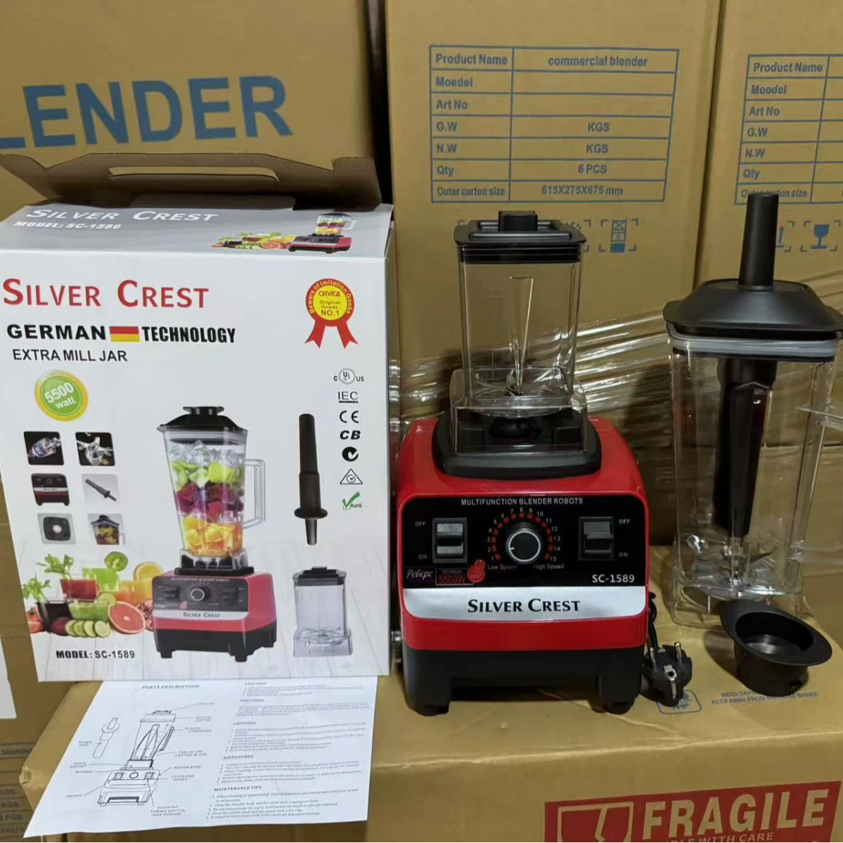 Блендер 9525, одинарный и двойной стаканы, европейский и британский стандарты, блендер для приготовления пищевых добавок, соковыжималка, высокоскоростной блендер, без фильтра