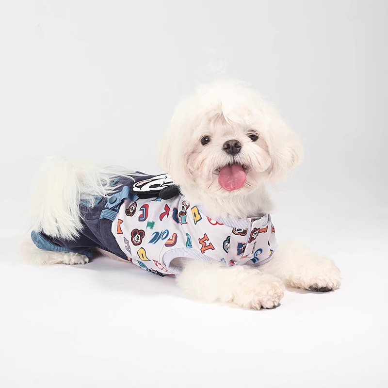 Disney Mickey serie de mascotas casuales imprimidos cuadrúpedes pequeños perros cachorros perros ropas velcro