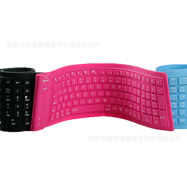 Teclado Bluetooth plegable de silicona impermeable