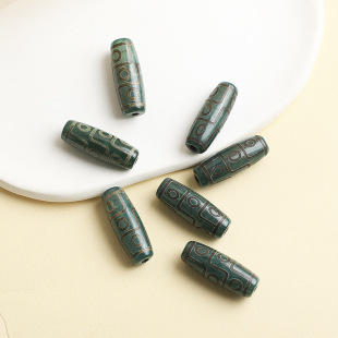 Green Agate Beads Nine Eyes Beads Handmade DIY Beads Wen Play Bracelet Xizang Beads Necklace Beads Accessories