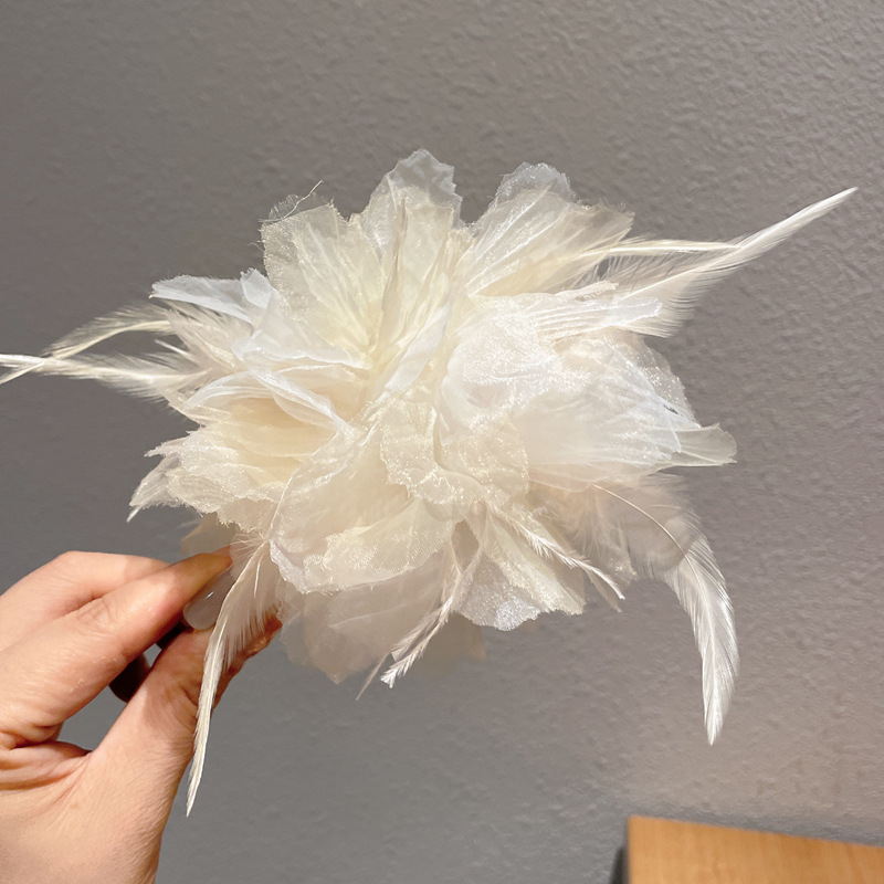 Elegant and sophisticated temperament, with a sense of immortality, pearl feathers, large size claw clip, female back spoon, curly hair, shark clip, and versatile fur hair clip