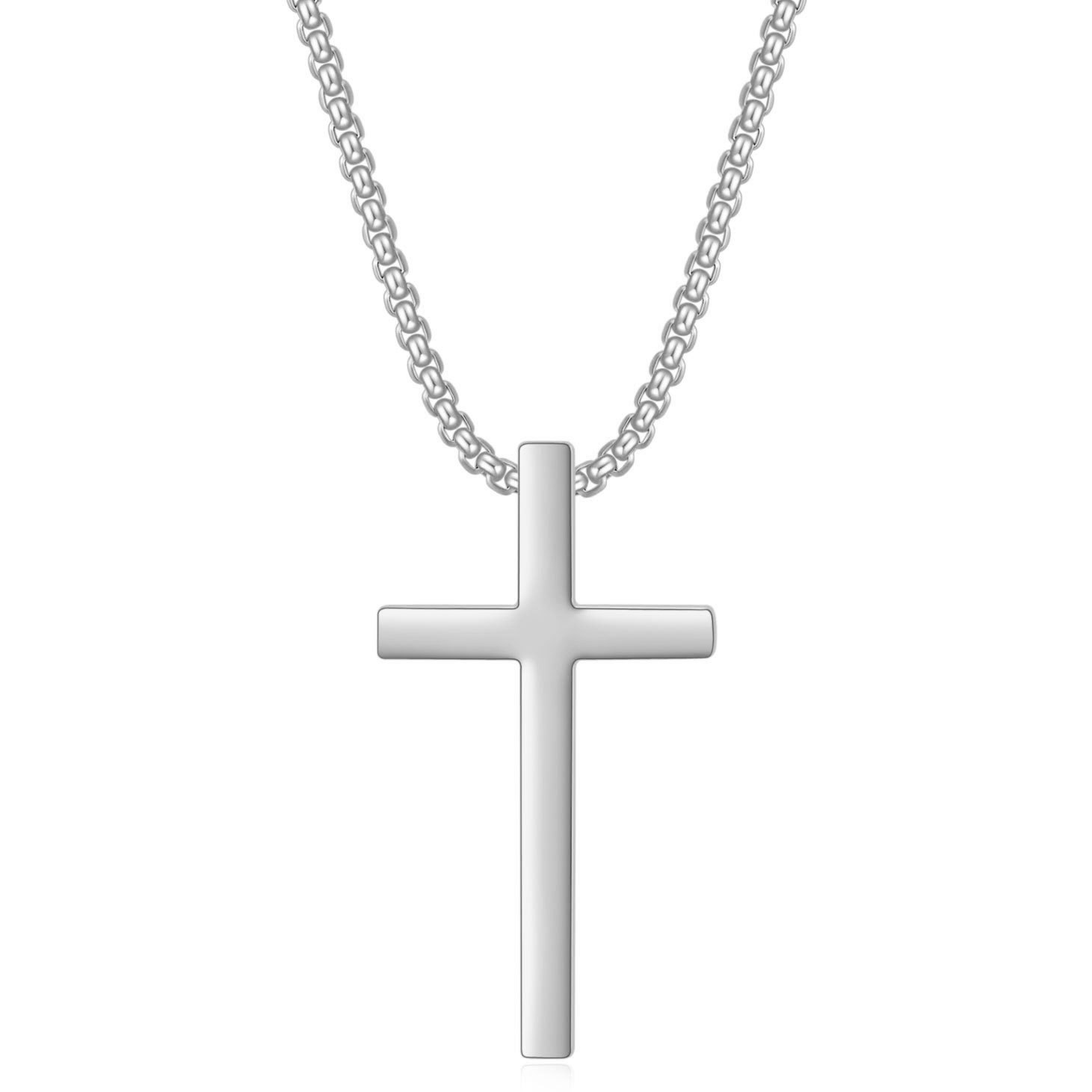 Stainless Steel Titanium Steel IG Style Simple Style Cross Plating Pendant Necklace display picture 3