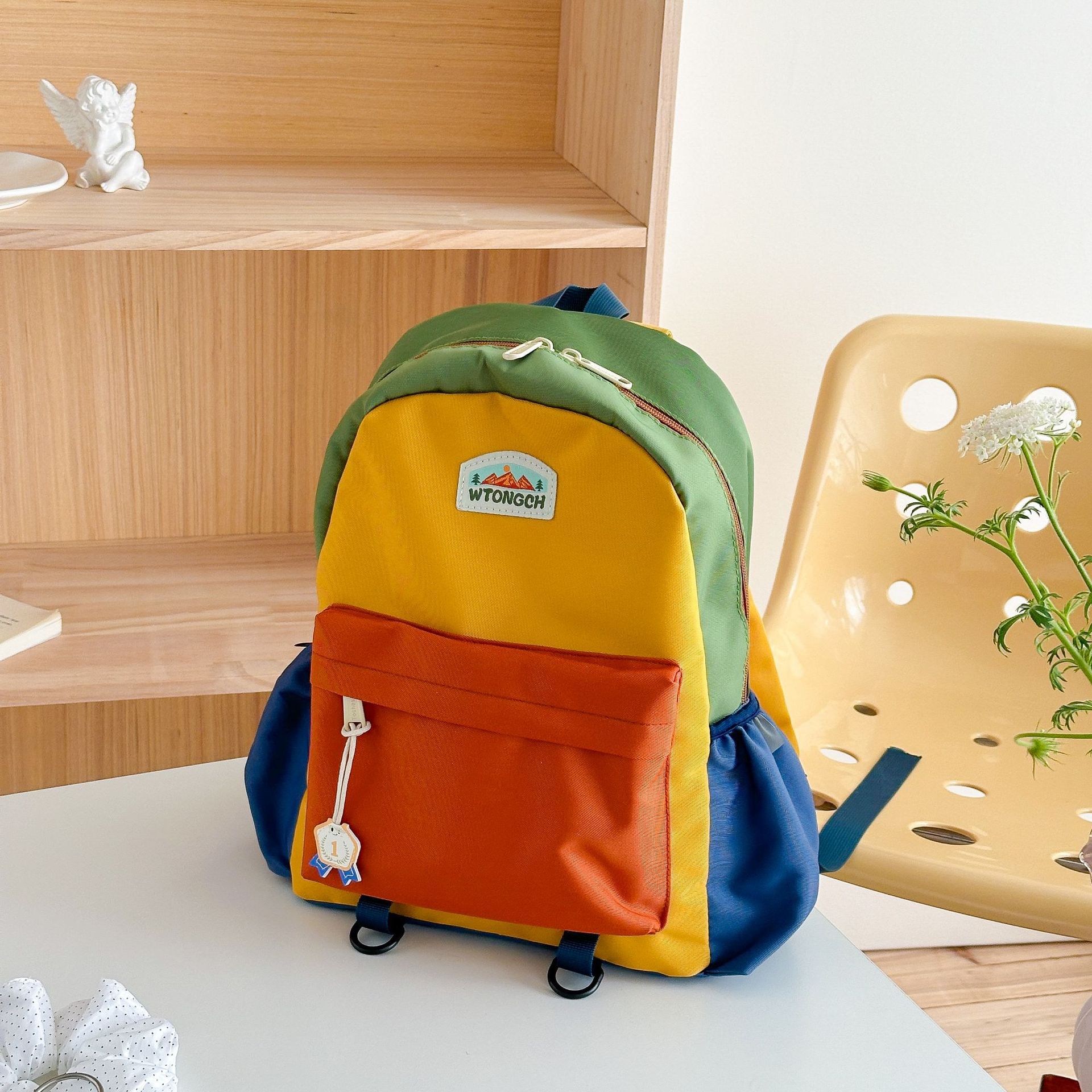 Nueva mochila infantil de colores contrastantes lindas mochila infantil para niños niñas mochila de viaje ligera ocio