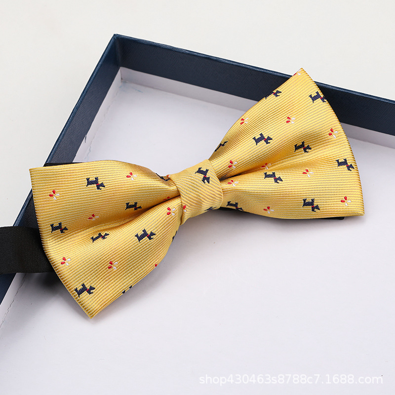 노란색 남색 강아지(성인 스타일) 나비넥타이