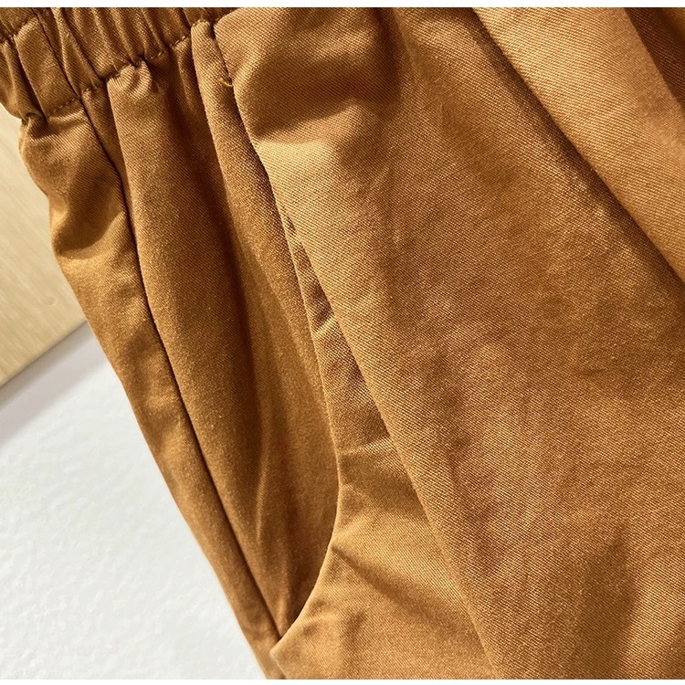 High Waist A-Line Pure Cotton Shorts For Women, Loose Fit Wide Leg Casual Summer Shorts With Tummy Control_ecoleips.com