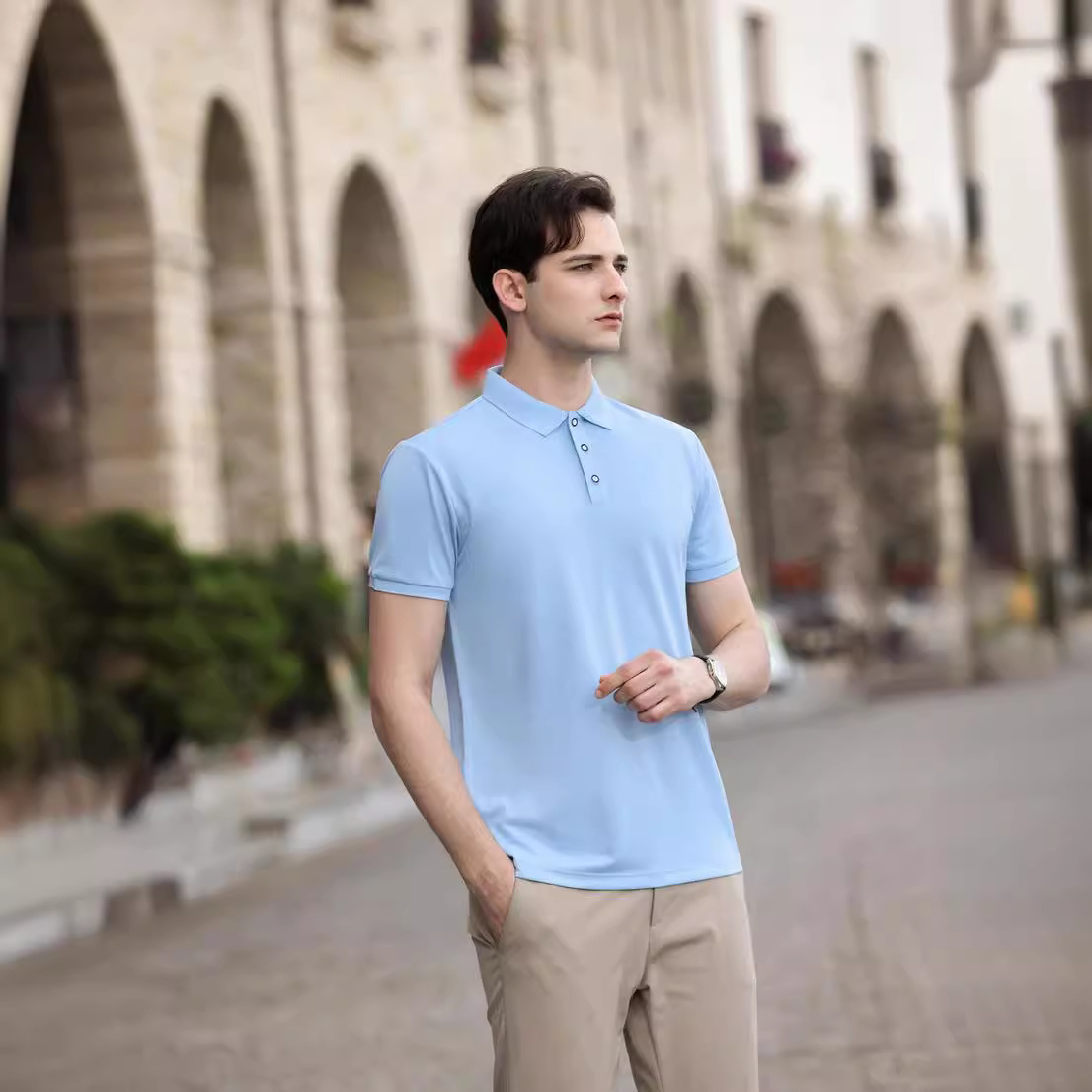 BSCI polo transpirable ropa de trabajo impresión de seda de hielo camiseta de manga corta con logotipo bordado camisa publicitaria solapa