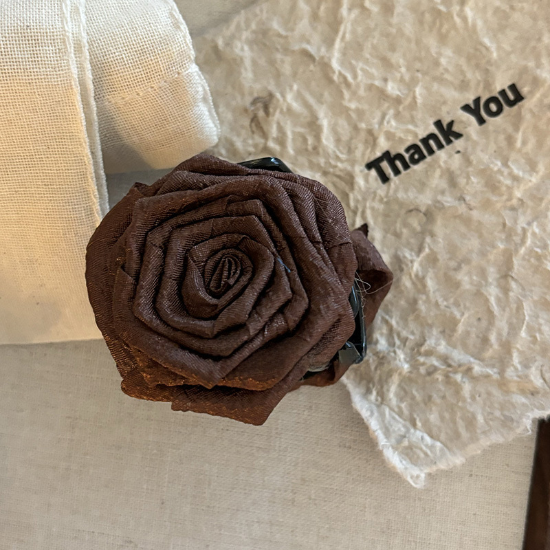 Maple Leaf Brown Flower hairpin high-grade niche temperament bangs clip hair clip shark clip hair clip hair accessories for women_voghion.com