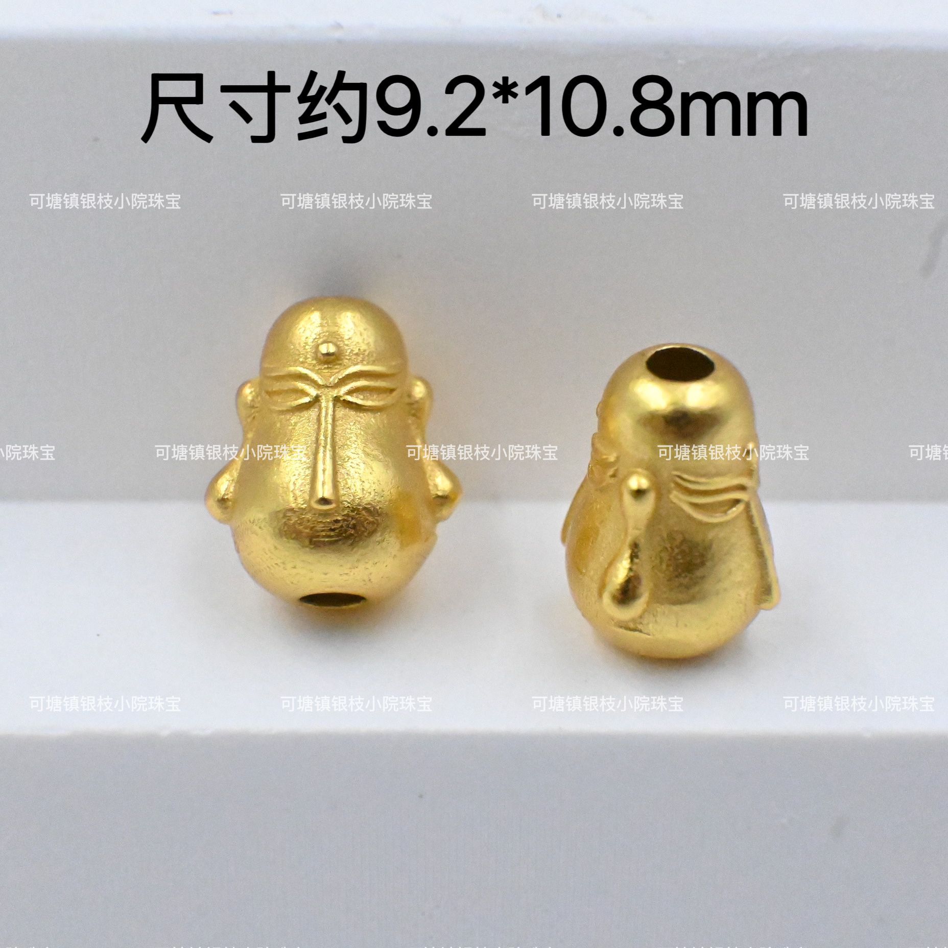 full body s925 silver plating 24K pendant through hole diy beaded beaded bracelet necklace material lucky gourd accessories
