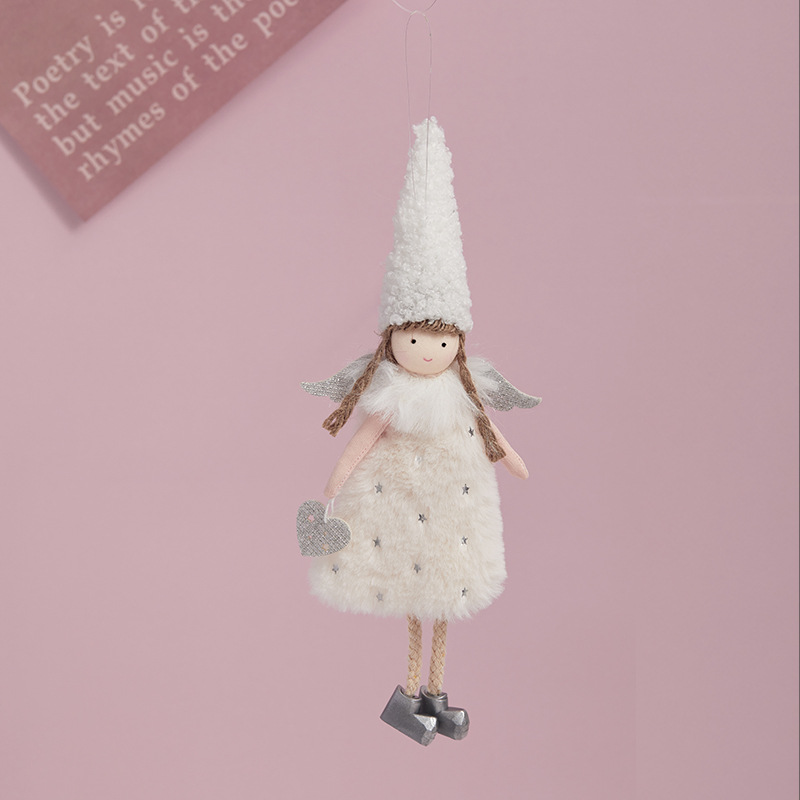 Nuevos productos transfronterizos de muñecas de ángel de niña pequeña decoración de Navidad colgante lindo colgante de ángel de peluche