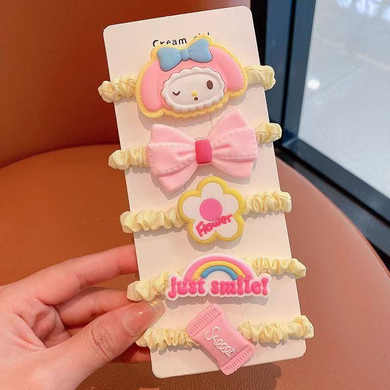 Mascarilla facial de alta elasticidad, lazo para el cabello, cola de caballo alta, cuerda para el cabello sin costuras para niños, no daña el cabello, banda de goma de cuerda para la cabeza para niñas