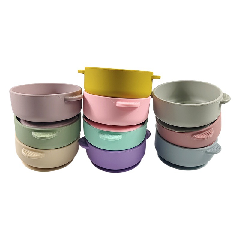 Tazón para orejas de silicona de grado alimenticio para bebés Tazón para orejas de cinturón antideslizante de color sólido para niños Tazón para orejas con ventosa
