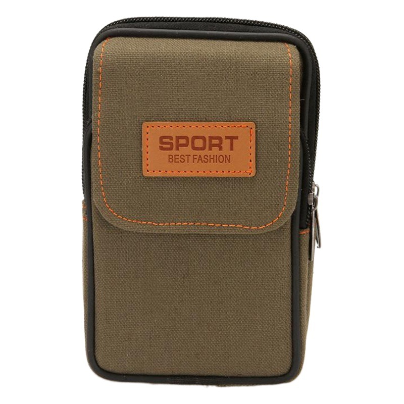 New 6.5 inch canvas mobile phone waist bag wear belt change cigarette waist bag wear-resistant construction site waist bag mobile phone bag wholesale